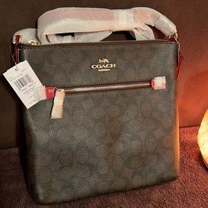 NWT Coach Crossbody Bag with Red Strap and Details